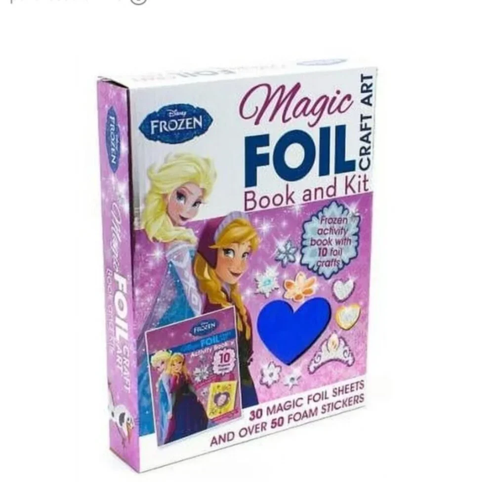 Disney Frozen Magic Foil Book and Craft Kit Girls Princess Craft Art Gift Set